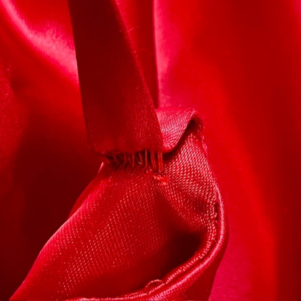 Jessica McClintock Ball Gown Vintage 90s Red Satin Corset Formal Prom 9/10 Small - Picture 11 of 14